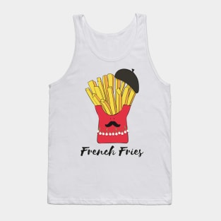 French Fries- Cute Fries Wearing Beret Tank Top
